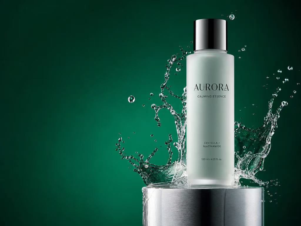 Product staged on a marble podium for an ad-ready showcase